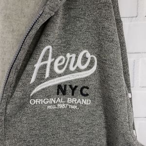 Mens Gray 4XL Front Zip Aeropostale Hoodie